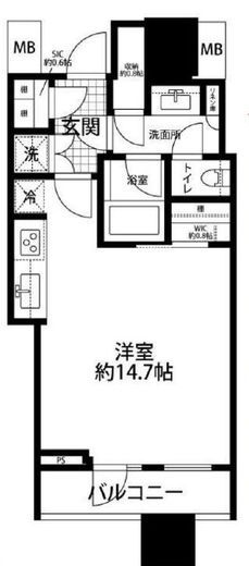 パークコート渋谷ザタワー　1906号室　間取り