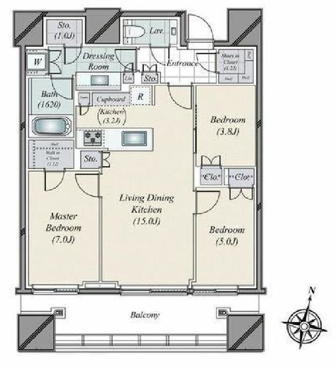 パークコート渋谷ザタワー　2210号室　間取り