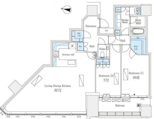 パークコート渋谷ザタワー　3804号室　間取り