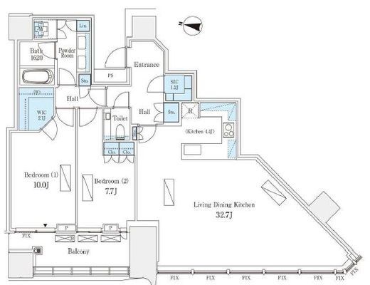 パークコート渋谷ザタワー　3806号室　間取り