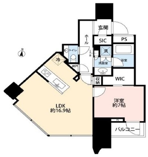 パークコート渋谷ザタワー　4F5号室　間取り