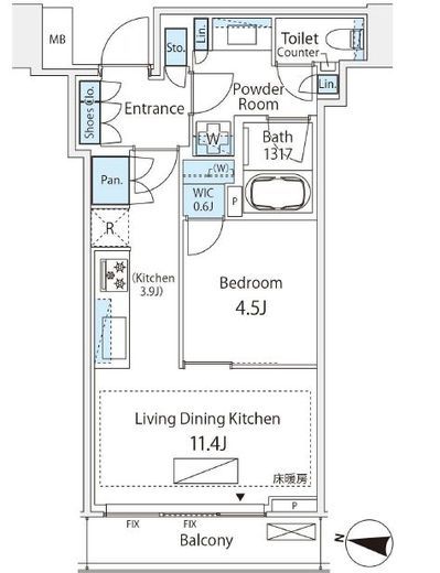 パークコート渋谷ザタワー　507号室　間取り