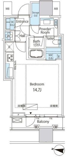 パークコート渋谷ザタワー　706号室　間取り