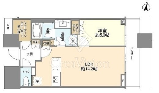パークコート渋谷ザタワー　1916号室　間取り