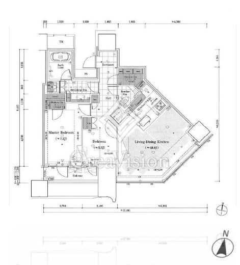 パークコート渋谷ザタワー　913号室　間取り