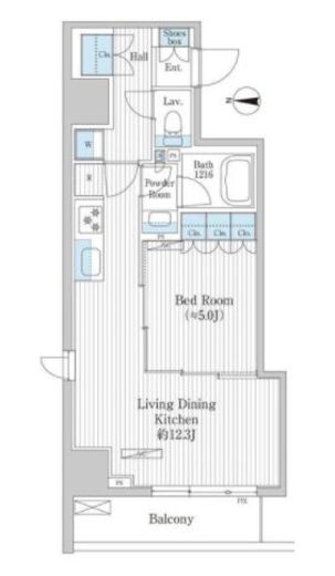 グレイスリヴィエール東京八丁堀　202号室　間取り