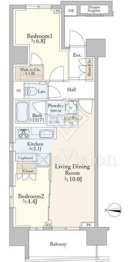 ザ・パークハウスアーバンス渋谷　701号室　間取り