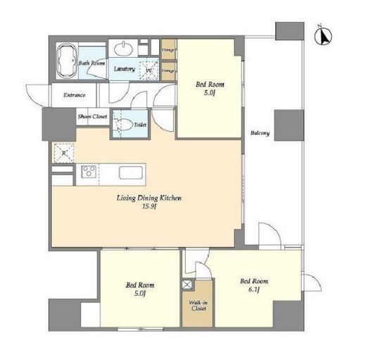 KDXレジデンス八丁堀　1004号室　間取り