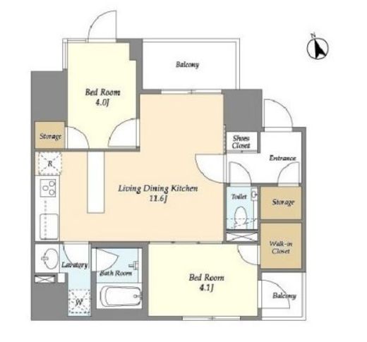 KDXレジデンス八丁堀　1301号室　間取り