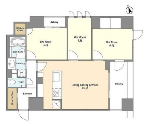 KDXレジデンス八丁堀　603号室　間取り