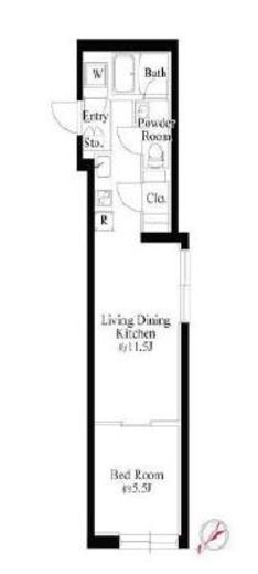 EDIT恵比寿　204号室　間取り