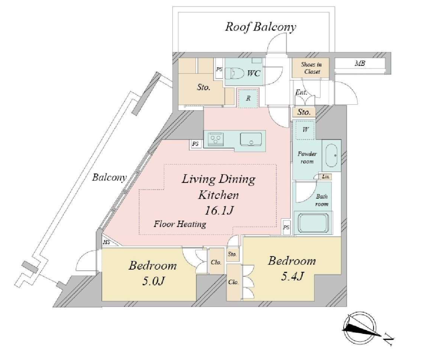 ドゥーエ早稲田　1101号室　間取り