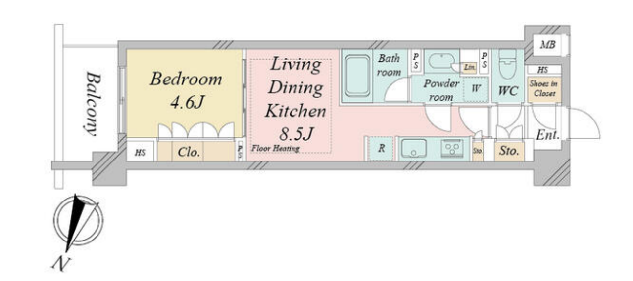 ドゥーエ早稲田　413号室　間取り