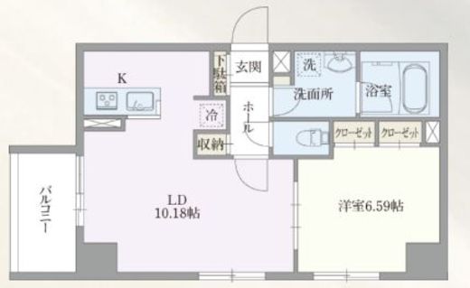 ベルエスパス箱崎　605号室　間取り