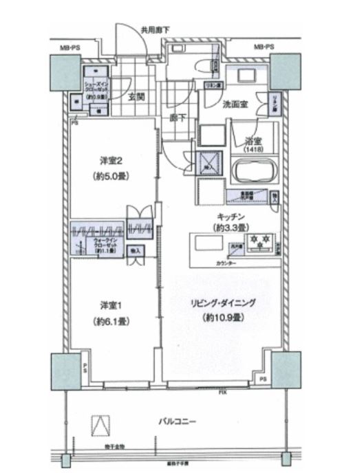ザ・レジデンス四谷アベニュー　304号室　間取り