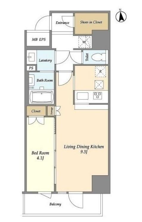 エスレジデンス東神田　1001号室　間取り