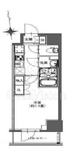 La Douceur東神田 (ラドゥセール東神田)　1102号室　間取り