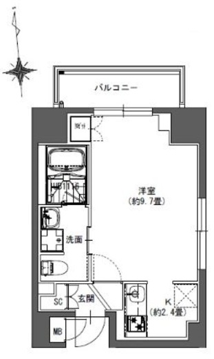 La Douceur東神田 (ラドゥセール東神田)　401号室　間取り