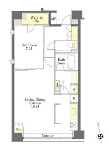 プライムメゾン三田綱町　203号室　間取り