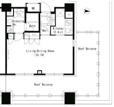 パークアクシス浜松町　1101号室　間取り
