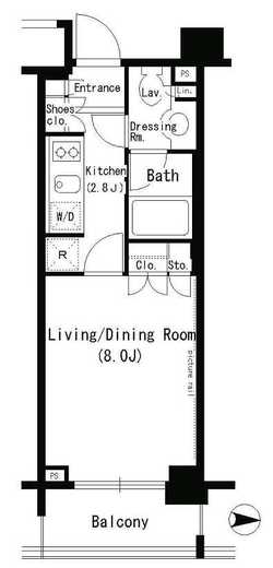 パークアクシス浜松町　704号室　間取り