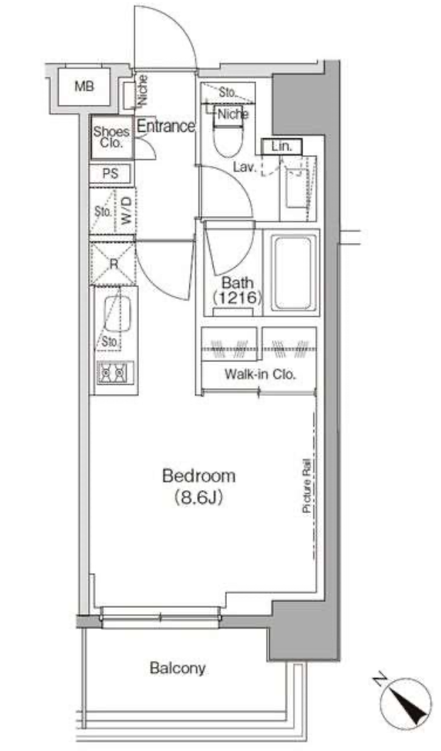 ザ・パークハビオ月島フロント　306号室　間取り