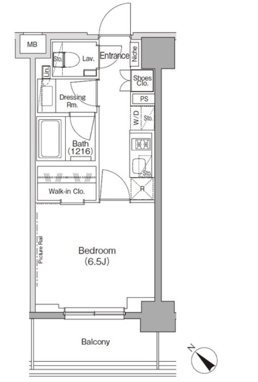 ザ・パークハビオ月島フロント　1004号室　間取り