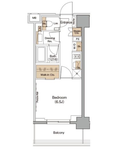 ザ・パークハビオ月島フロント　504号室　間取り