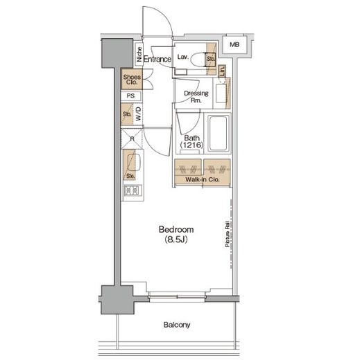ザ・パークハビオ月島フロント　905号室　間取り