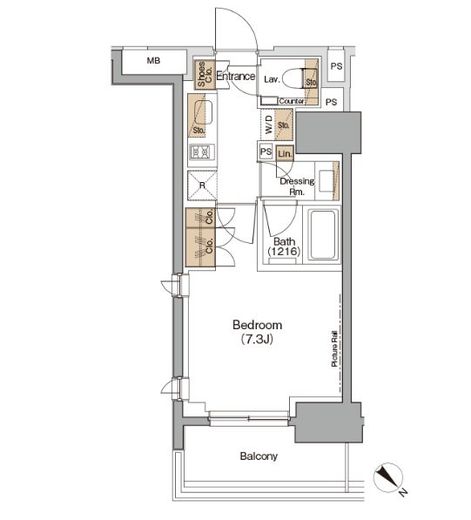 ザ・パークハビオ月島フロント　907号室　間取り