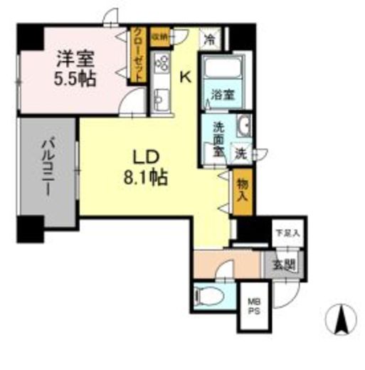 グランジット神田司町　1101号室　間取り