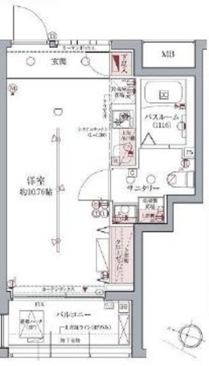 ラグディア高輪　306号室　間取り
