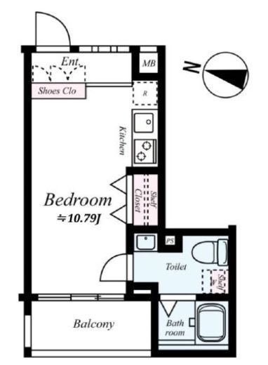 ラグディア高輪　402号室　間取り