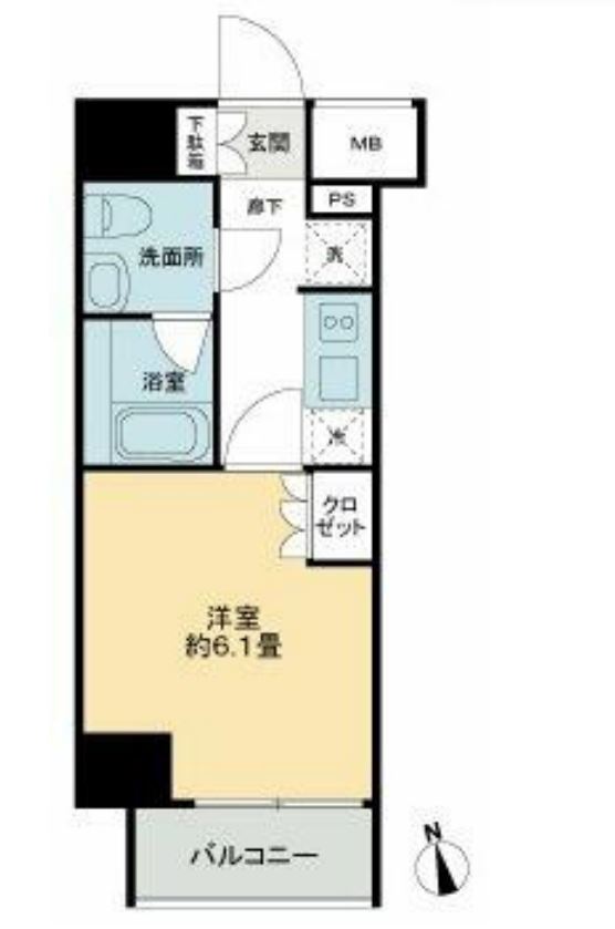 KDA GOTENYAMA　501号室　間取り