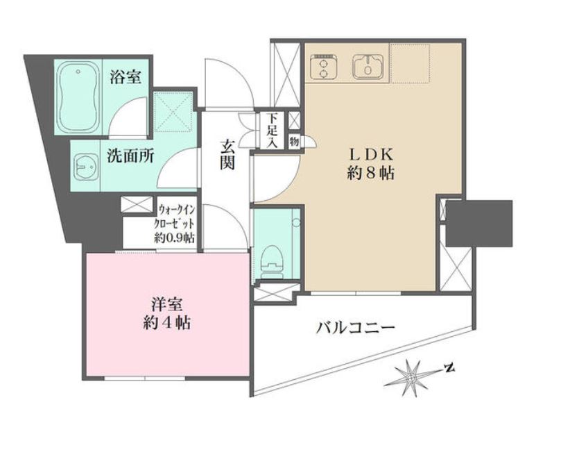 ザ・パークワンズ山吹神楽坂　707号室　間取り