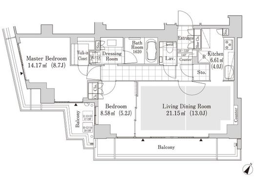 ラ・トゥール渋谷神南　1501号室　間取り