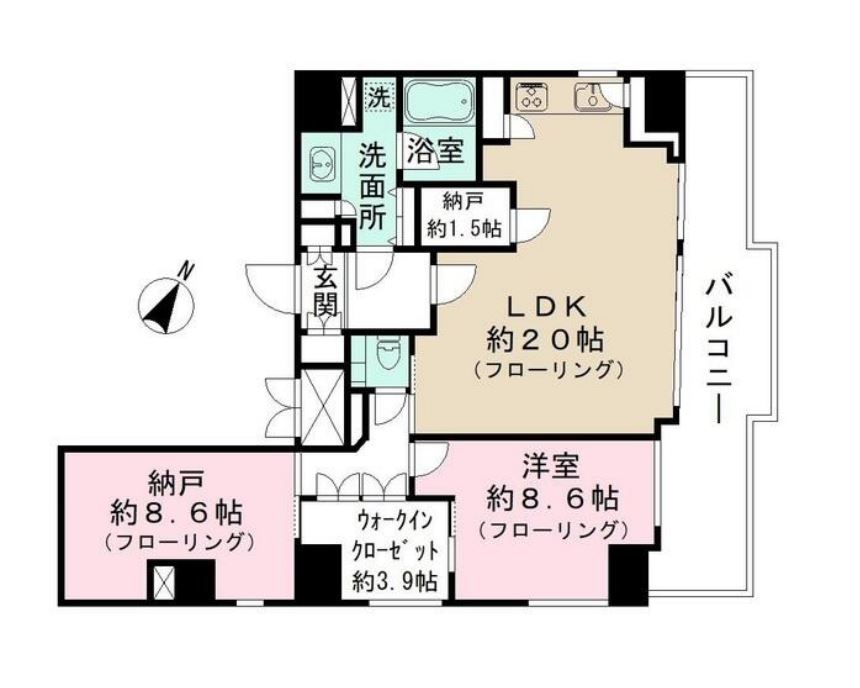 カレドタワー　1101号室　間取り