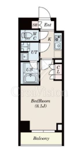 S-RESIDENCE三田慶大前 (エスレジデンス三田慶大前)　402号室　間取り
