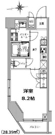 S-RESIDENCE三田慶大前 (エスレジデンス三田慶大前)　703号室　間取り