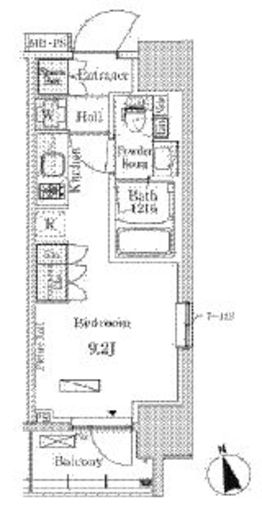 パークアクシス門前仲町イースト　1105号室　間取り