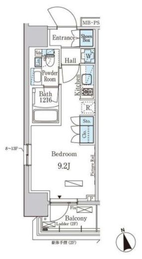 パークアクシス門前仲町イースト　501号室　間取り
