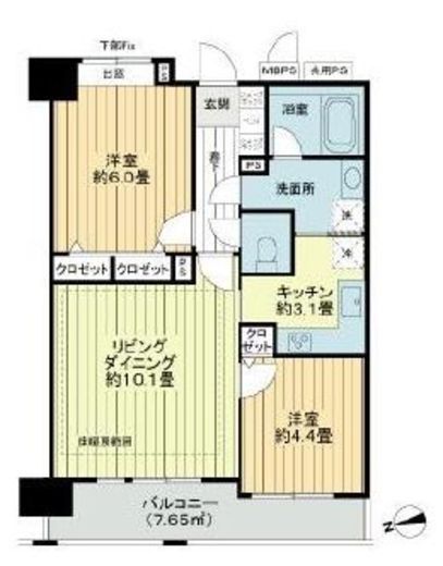 ライオンズマンション渋谷道玄坂　403号室　間取り
