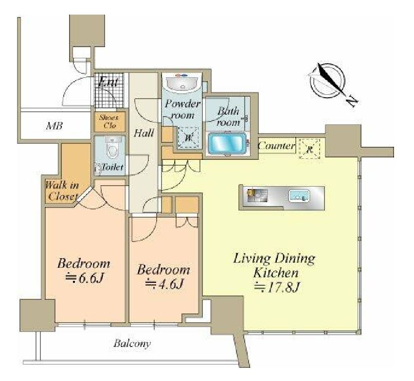 MID TOWER GRAND　10F号室　間取り