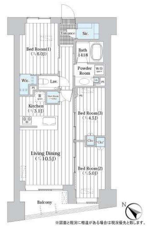 ザ・グランクラッセ日本橋イースト　903号室　間取り