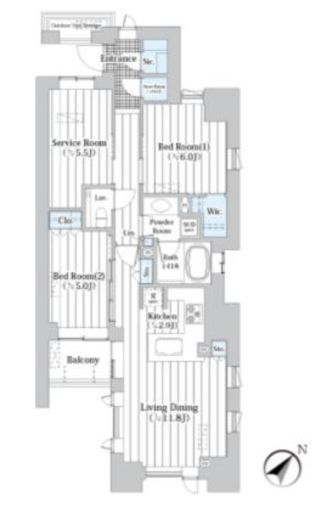 ザ・グランクラッセ日本橋イースト　207号室　間取り