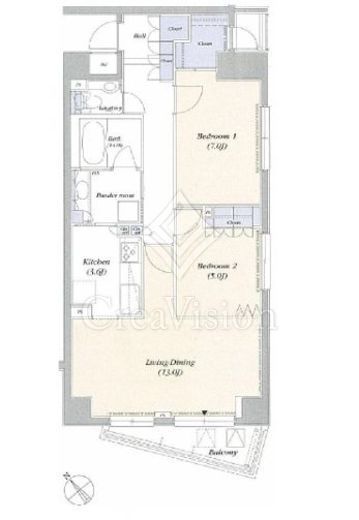 デュオフラッツ赤坂　303号室　間取り