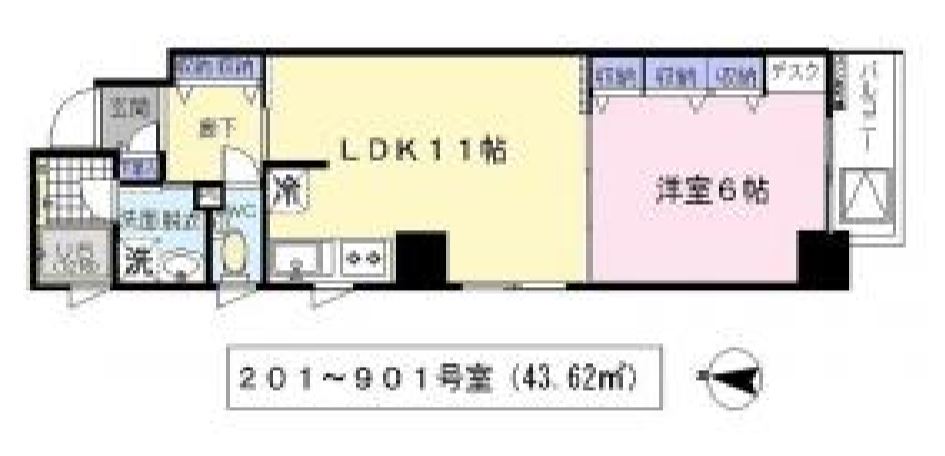イスタナ北新宿　301号室　間取り