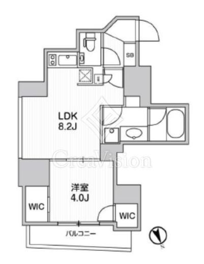 ザ・パークハビオ品川戸越　802号室　間取り