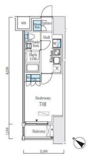 アジュールテラス日本橋浜町　902号室　間取り