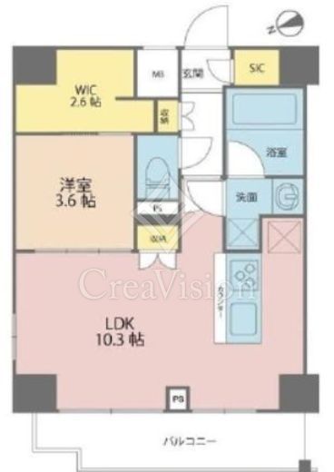 アクサスレジデンス目黒東　1203号室　間取り